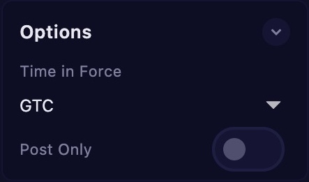 New Order Options